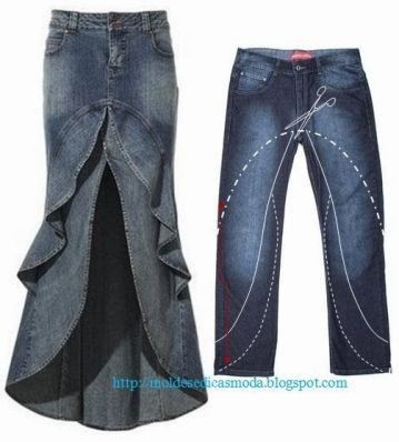 Tái Chế Quần Jean Cũ Thành Váy
